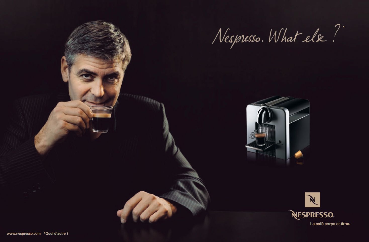 Nespresso aprovecha el efecto halo eligiendo a George Clooney para que promocione su producto.